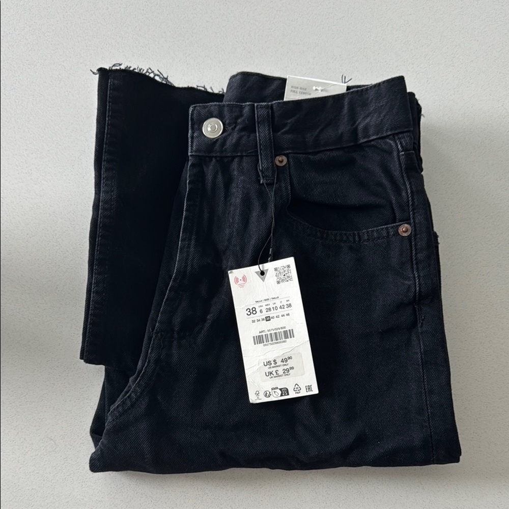 Zara Black Wide Leg Jeans - NEW